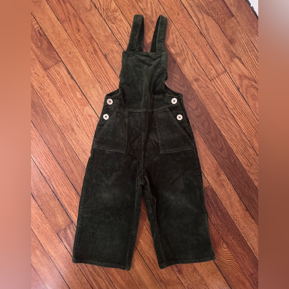 Rylee + Cru Dark Green Corduroy Overalls